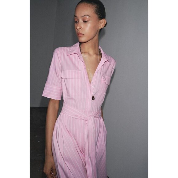 ZARA ZW COLLECTION POPLIN SHIRT DRESS - Picture 3 of 8
